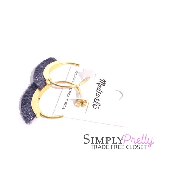 Madewell Gold + Black Fringe Hoop Earrings - Picture 3 of 5